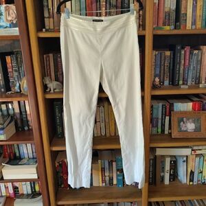 KENNETH Cole New York vintage white ankle length pants satin waist band sz 4 y2k